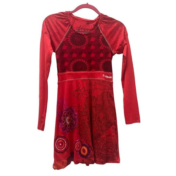 Desigual Dresses & Skirts - NWT Desigual Long Sleeve Red Floral Dress, Size 11/12